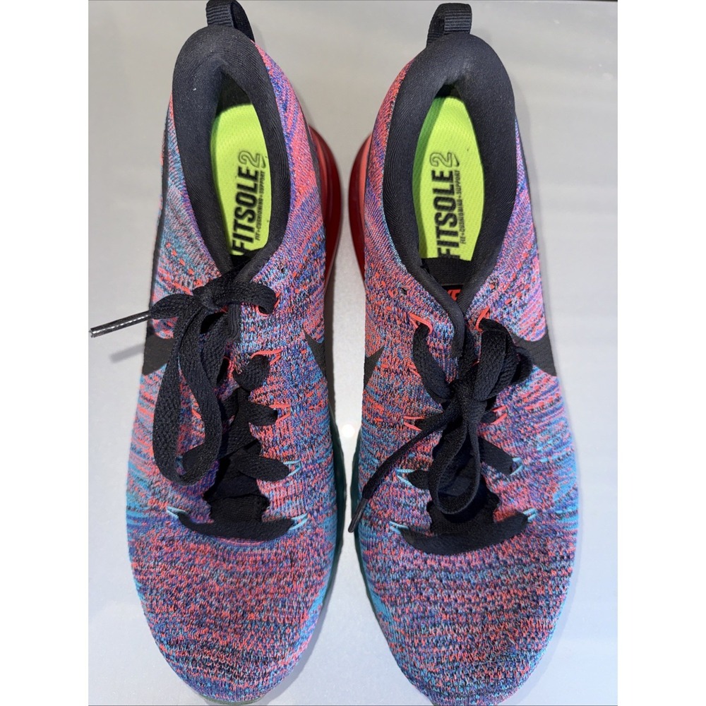 Nike Air Max Flyknit Women's‎ Running Shoes Size 7 620469-401 Black/Blue/Peach